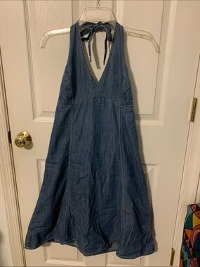 Liz Claiborne Axcess Light Blue Denim Halter Dress  -  size 10